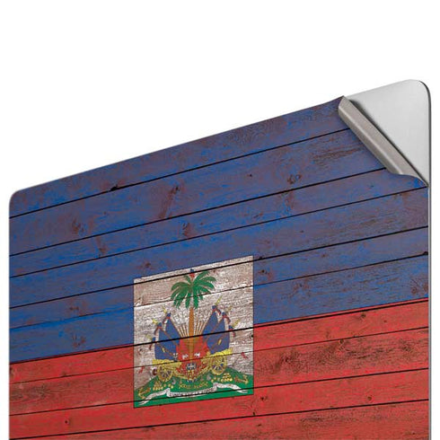 Haiti Flag Dark Wood Apple MacBook Pro 16-inch Skin